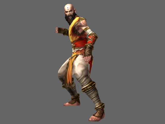 Diablo III character - Monk Male 3d rendering