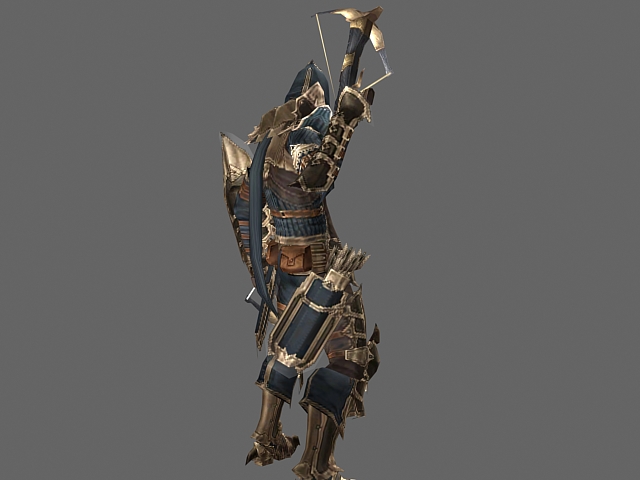 Diablo III character - Male Demon Hunter 3d rendering