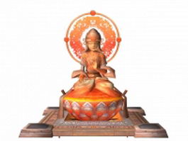 Female buddha statue 3d model preview