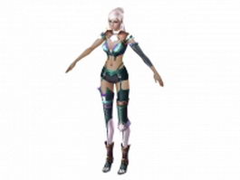 Fantasy woman warrior concept 3d model preview