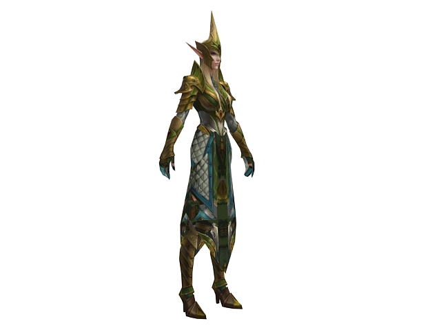 Elf warrior female 3d rendering