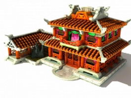 Ancient Chinese fantasy house 3d model preview