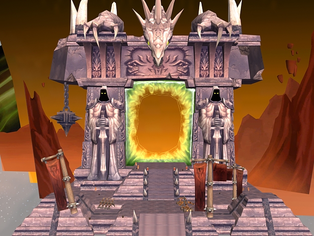 WoW building Dark portal gate 3d rendering