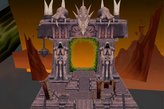 WoW building Dark portal gate 3d rendering