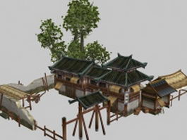 Ancient Chinese inn 3d model preview