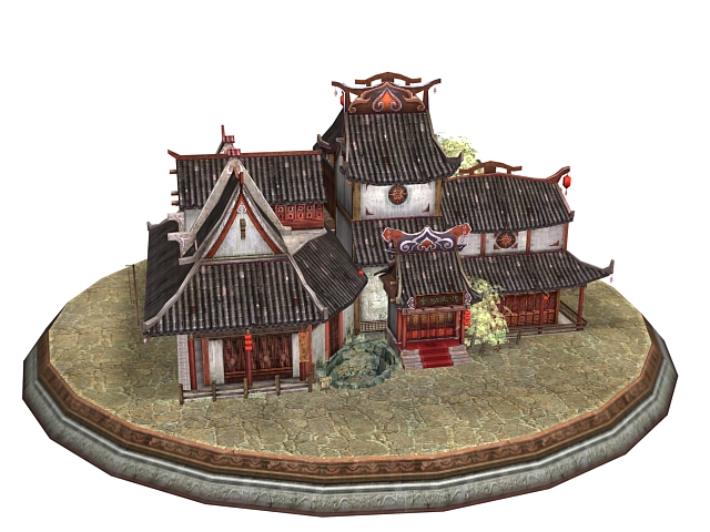 Ancient Chinese buildings 3d rendering