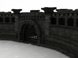 Ancient Rome castle walls 3d model preview