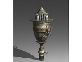 Old water tower 3d model preview