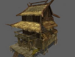 Thatched house 3d model preview