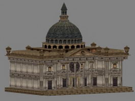 Old castle mansion 3d model preview