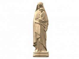 Statue of the Italian virgin 3d model preview