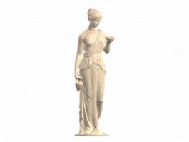 Marble statue of Hebe 3d model preview