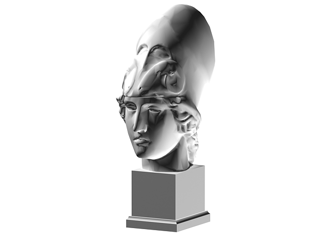 Roman bust sculpture 3d rendering