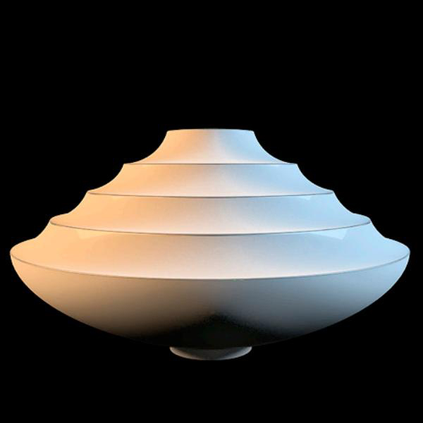 Abstract white ceramic vase 3d rendering