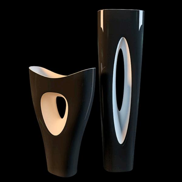Modern vase set 3d rendering