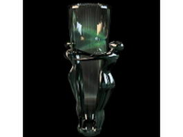 Vintage art glass vase 3d model preview