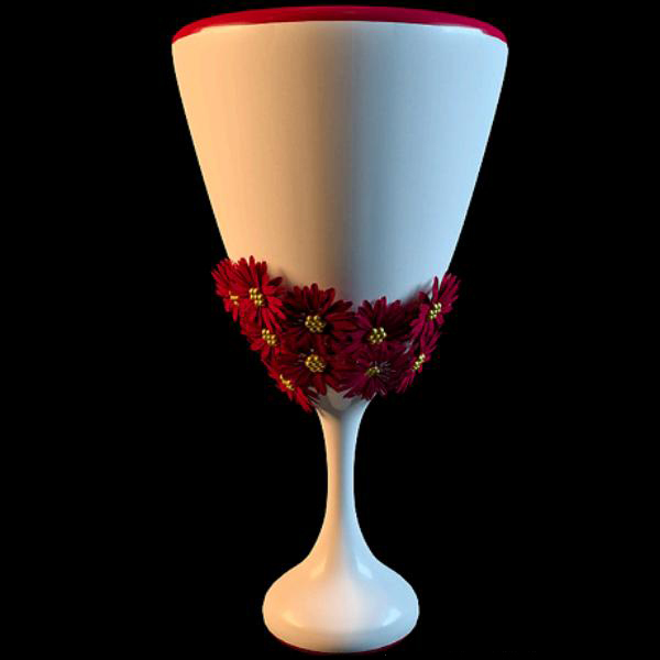 White floor vase 3d rendering