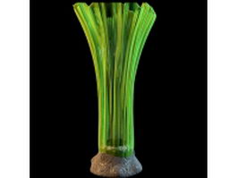 Modern green glass vase 3d model preview
