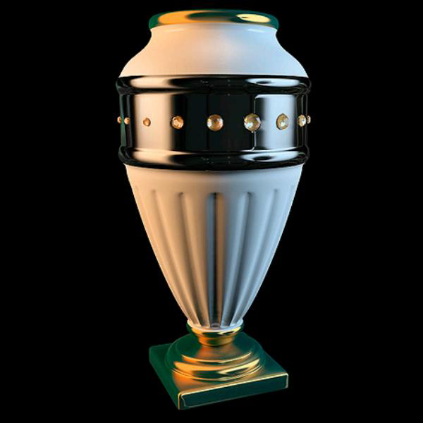 Winning trophy vase 3d rendering