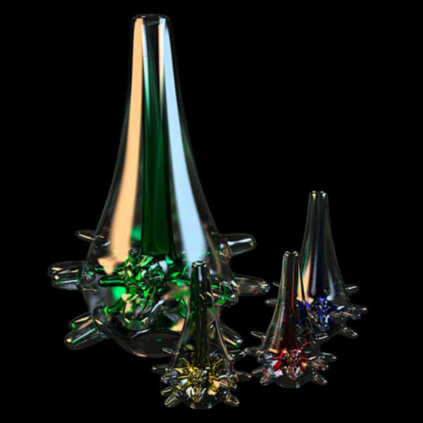 Glass vase centerpieces 3d rendering