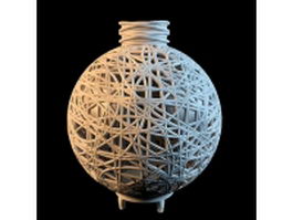 Vintage rattan ball vase 3d model preview