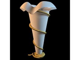 White cone vase 3d model preview