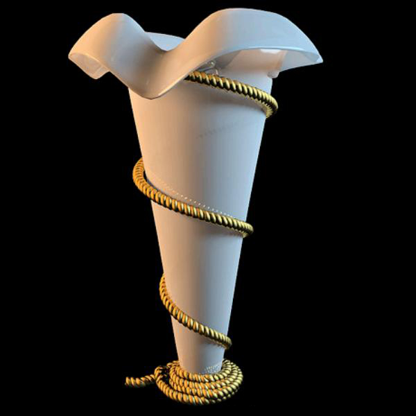 White cone vase 3d rendering