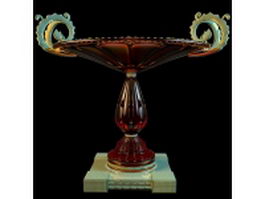 Archaistic coloured glaze vase 3d model preview