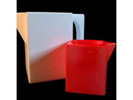 Modern plastic cup vase 3d model preview