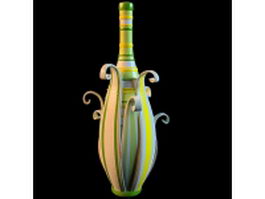 Bowling shaped vase with texture 3d model preview