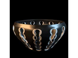 Black pottery bowl vase 3d model preview