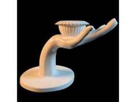 White hand vase 3d model preview