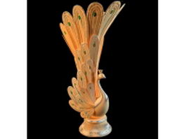Wonderful peafowl vase 3d model preview