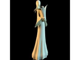 White women statue vase 3d model preview