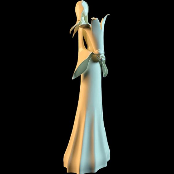 White women statue vase 3d rendering