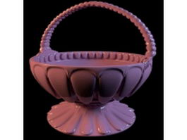 Ceramic flower basket 3d model preview