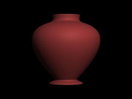 Pottery clay rotund vase 3d model preview