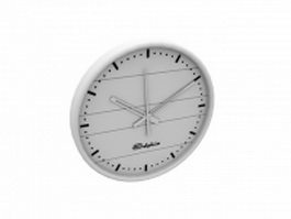 Simple wall clock 3d model preview