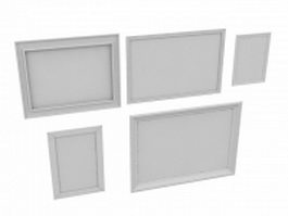 Photo frame on wall 3d model preview
