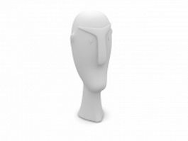 Porcelain sculpture face 3d model preview