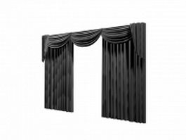 Drapes with valance 3d model preview