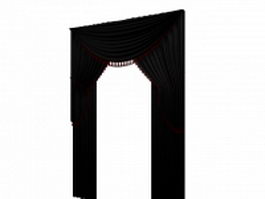 Drapes with swags 3d model preview