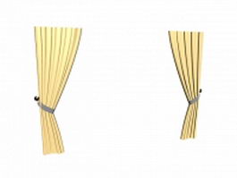 Drapes with banding 3d preview