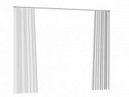 Flat panel curtains 3d model preview