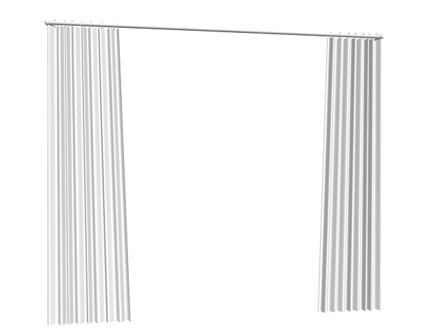 Flat panel curtains 3d rendering