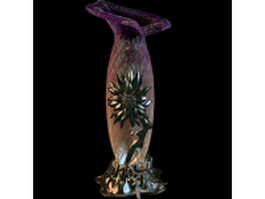 Colored blown glass vase 3d model preview