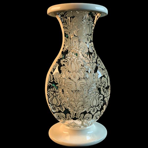 Turnip-shape painting vase 3d rendering