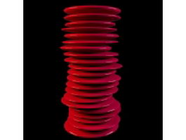 Red stack vase 3d model preview