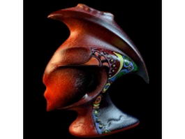 African pottery vase 3d model preview