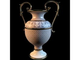 Elegant porcelain trophy vase 3d model preview
